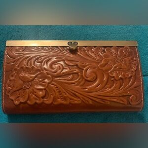 Patricia Nash Embossed Floral Leather Clutch